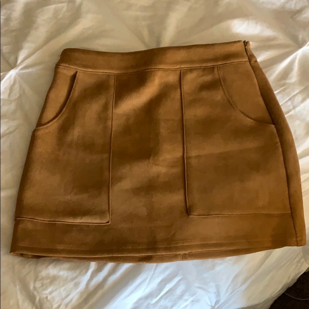 Honey Punch suede mini skirt